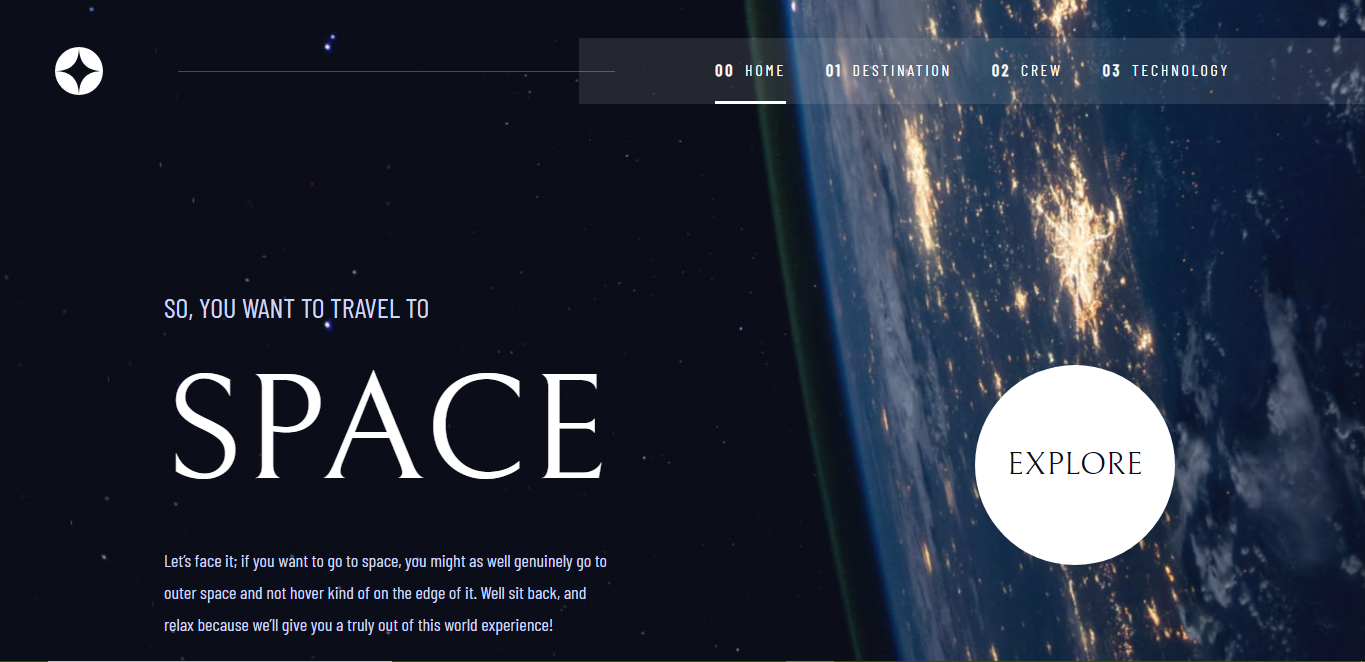 Space tourism website